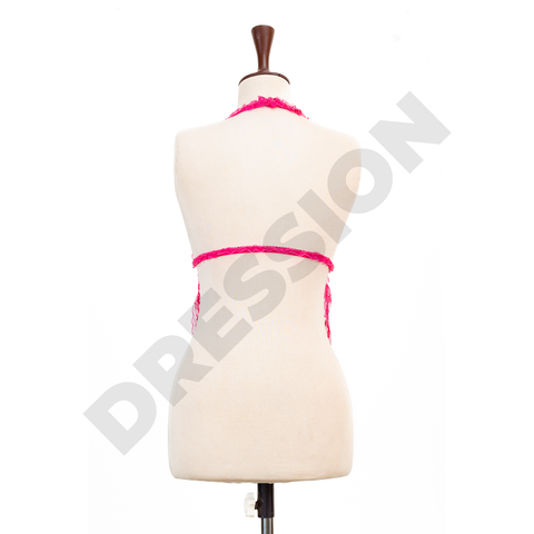 Pink 2PCs Babydoll Halter Style Net Nighty for Women