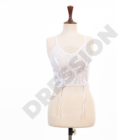 2PCs White Net Garter Set for Women