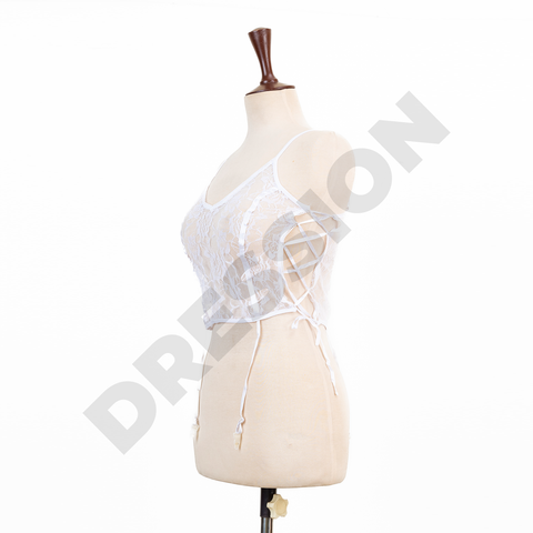 2PCs White Net Garter Set for Women
