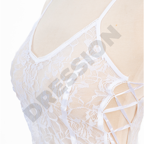 2PCs White Net Garter Set for Women