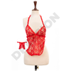 Red 2PCs Babydoll Halter Style Net Nighty for Women