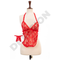 Red 2PCs Babydoll Halter Style Net Nighty for Women