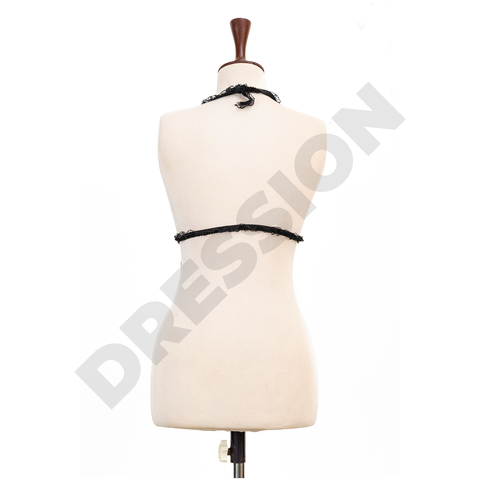 Black 2PCs Babydoll Halter Style Net Nighty for Women