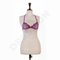 Purple Net with Rhinestone Heart 2 Pcs Halter Bra and Panty Set