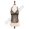 Black 2PCs Babydoll Halter Style Net Nighty for Women