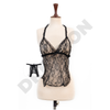 Black 2PCs Babydoll Halter Style Net Nighty for Women