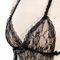 Black 2PCs Babydoll Halter Style Net Nighty for Women