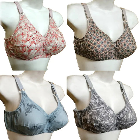Pack of 4 Irani Cotton Printed Bra for Women