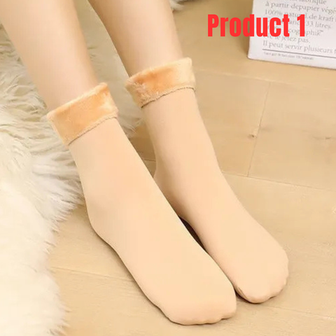 Pack of 2 Koa Nude Winter Warm Leggings for Women+2 Fleece Socks- Combo Deal 16