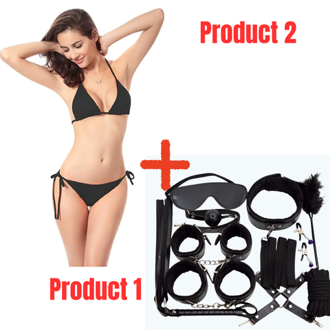 12 PCs Elegant Grey Play Kit – Inspired by Fifty Shades+ 1 Pcs Bikini- Combo Deal 20