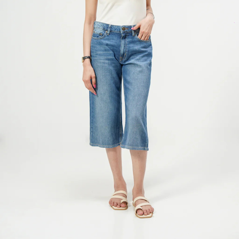 Blue Baggy Demin Shorts for Women