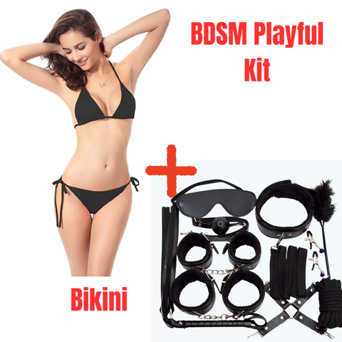12 PCs Elegant Grey Play Kit – Inspired by Fifty Shades+ 1 Pcs Bikini- Combo Deal 20