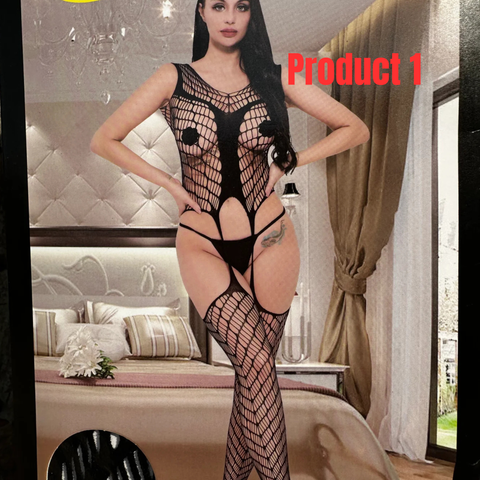 Pack of 2 Vertical Pattern Full Body Stockings (WF71-W40170)+Simple Black Bikini-Combo Deal 27