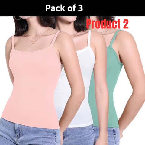 Pack of 3 Camisoles+Pack of 3 Simple Cotton Panties-Combo Deal 28