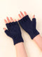 Women Fleece Fur Fuzzy Half-Fingers Winter Warm Plush Gloves