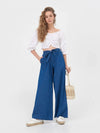 Wide Leg Palazzo Trousers with Tie Waist