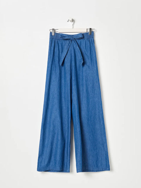 Wide Leg Palazzo Trousers with Tie Waist