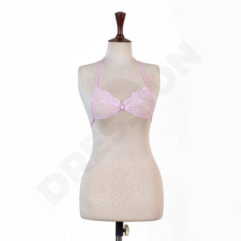 Soft Pink Bra and Panty Set with Net Pattern