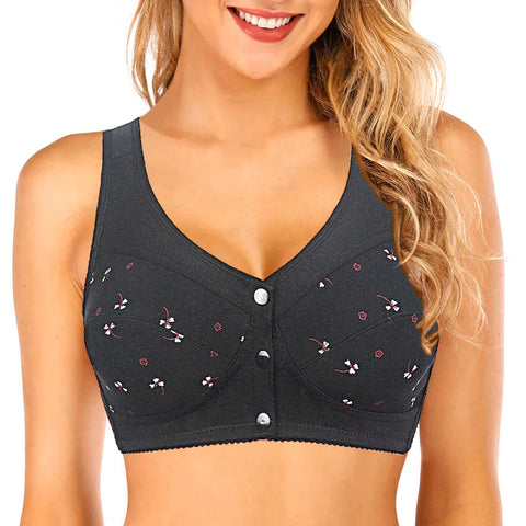 Printed Front Open Non Padded Wireless Nursing Bra