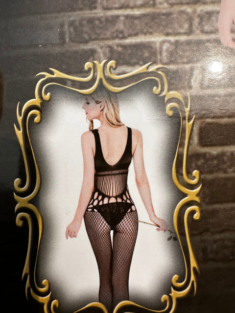 Plus Size Vertical Lines Ultra Modern Super Elegant Full Body Stocking (8931)