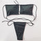 2Pcs Hollow Reangle Bikini Set with Spaghetti Strap & Lace-up Drawstring Design Swimsuits