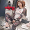 2 Pcs Set Flamingo Pattern Flannel Winter Night Dress