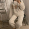 2 Pcs Set Winter Coral Velvet Hickened Warmth Night Suit