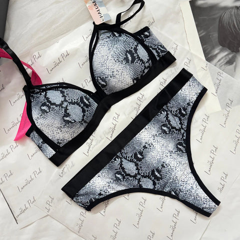 Snake Print Bra and Panty Set