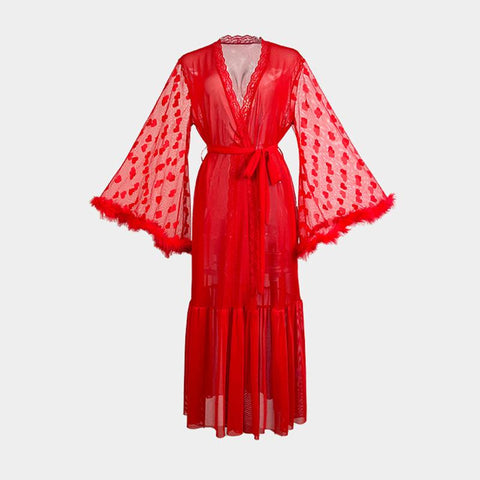 2 Pcs Mesh Sleepwear Women Open Cardigan Summer Season