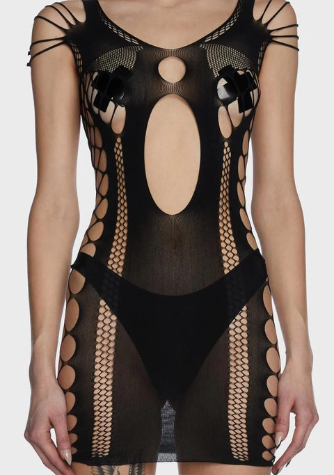 Anything Goes Fishnet Half Body Stocking