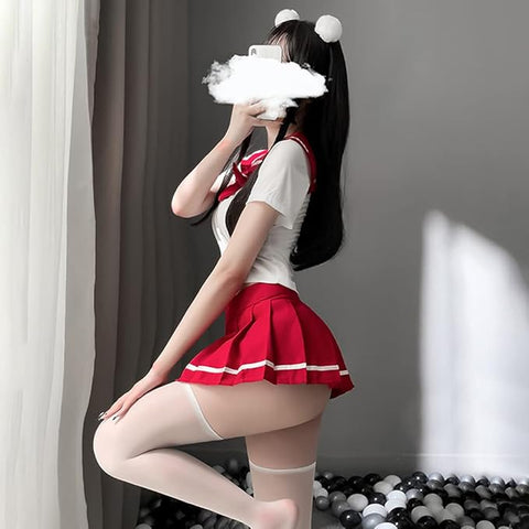 Lovely Red Sailor Suit Anime Lingerie Costume – Sexy Women’s Outfit