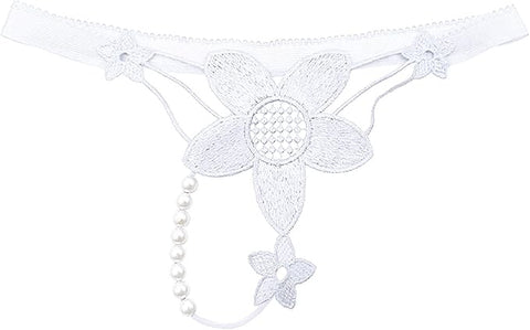 Women's Pearl Lambada Flower Pattern Thong