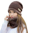 Unisex Fluffy Beanies Winter Cap with Neck Warmer