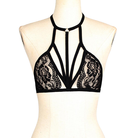 Hollow Out Lace Body Harness Cage Bra