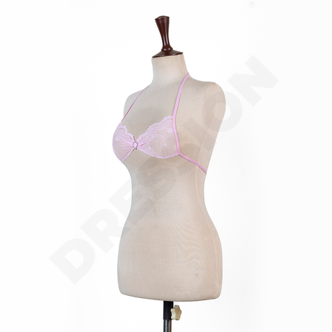 Soft Pink Bra and Panty Set with Net Pattern