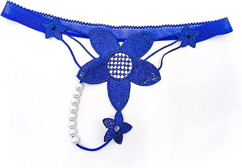 Women's Pearl Lambada Flower Pattern Thong