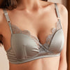 Silk Satin Light Lace Triangle Bra