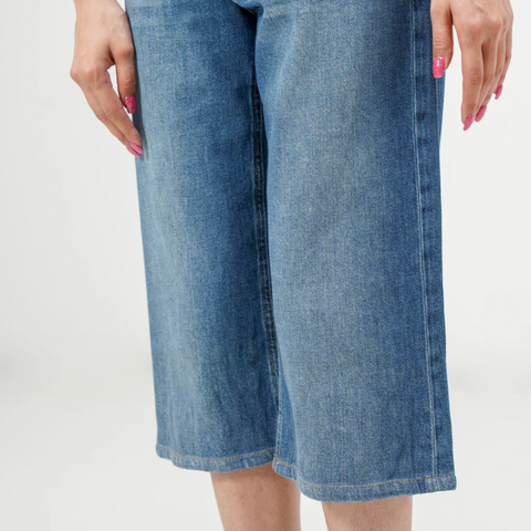 Blue Baggy Demin Shorts for Women