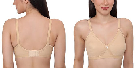 Women Bunyani Stuff Full Coverage Non-Padded Non-Wired Adjustable Straps Everyday Bra Pack of 2