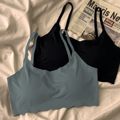 Women Ice Silk Wireless Padded Bra