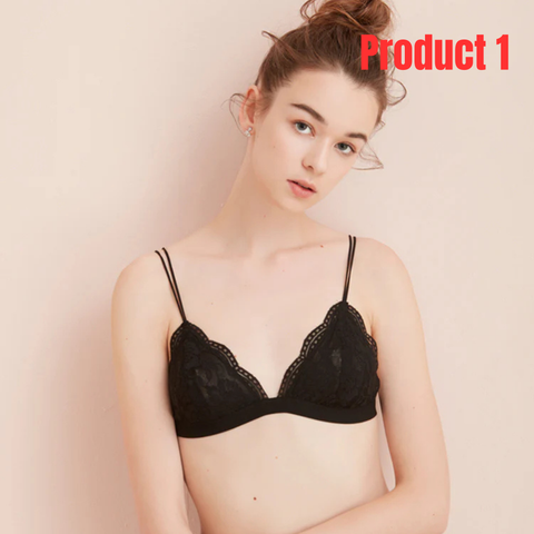 Lace Bralette French Style Soft Thin Bra + High Waist Plus Size Lace Panty for Women- Combo Deal 10
