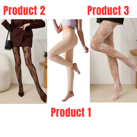 2 Classic Fishnet Floral Leg Stockings for Women+Koa Nude Winter Warm Leggings for Women-Combo Deal Deal 11
