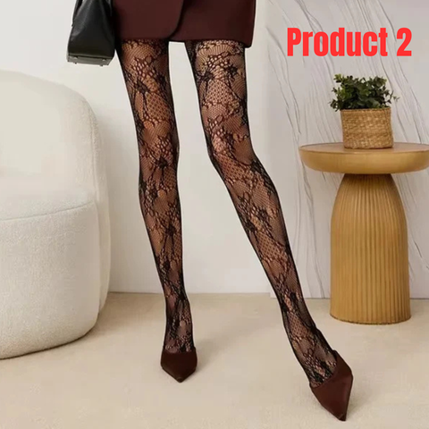2 Classic Fishnet Floral Leg Stockings for Women+Koa Nude Winter Warm Leggings for Women-Combo Deal Deal 11