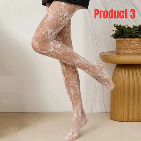 2 Classic Fishnet Floral Leg Stockings for Women+Koa Nude Winter Warm Leggings for Women-Combo Deal Deal 11
