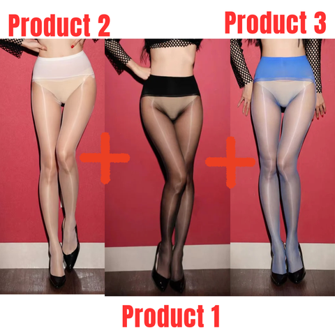 Pack of 3 Women Nylon Pantyhose Tights- Combo Deal 12