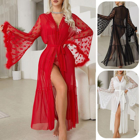 2 Pcs Mesh Sleepwear Women Open Cardigan Summer Season