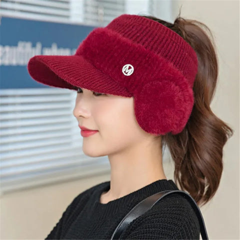 Winter Wool Empty Top Knitted Cap