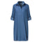 Autumn Women's Long Sleeve Denim Dress V-Neck Blue Washed Casual Mini Dress Plus Size
