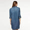 Autumn Women's Long Sleeve Denim Dress V-Neck Blue Washed Casual Mini Dress Plus Size