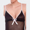 Black White Strips Baby Doll Nighty with Thong